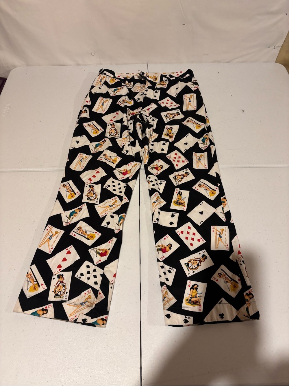 Loudmouth Playing Card Pin Up Girl Print Straight  Chino Golf Pants Men’s 32x29